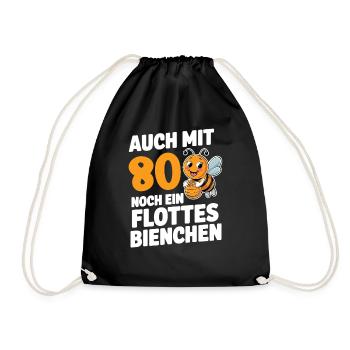 80. Geburtstag 80 Jahre Flottes Bienchen Frau - Turnbeutel - Schwarz - Vorne