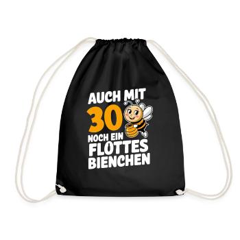 30. Geburtstag 30 Jahre Flottes Bienchen Frau - Turnbeutel - Schwarz - Vorne