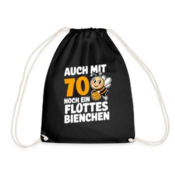 70. Geburtstag 70 Jahre Flottes Bienchen Frau - Turnbeutel - Schwarz - Vorne