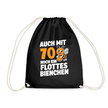 70. Geburtstag 70 Jahre Flottes Bienchen Frau - Turnbeutel - Schwarz - Vorne