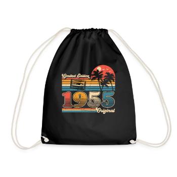 70e anniversaire 70 ans Né 1955 Homme Femme - Sac de sport léger - noir - Devant