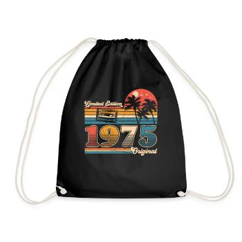 50e anniversaire 50 ans Né 1975 Homme Femme - Sac de sport léger - noir - Devant