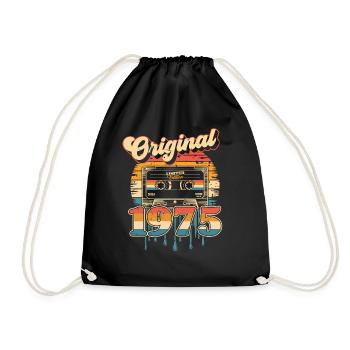50e anniversaire 50 ans Né 1975 Homme Femme - Sac de sport léger - noir - Devant