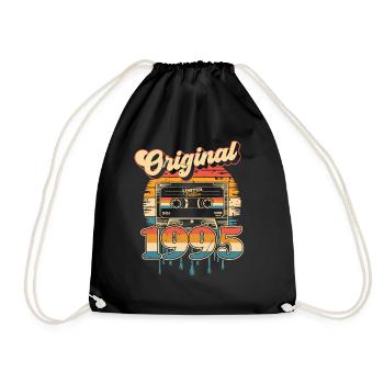 30th Birthday 30 Years Born 1995 Man Woman - Drawstring Bag - black - Front