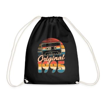 30th Birthday 30 Years Born 1995 Man Woman - Drawstring Bag - black - Front