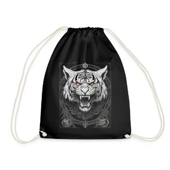 TIGER TRIBAL GOTHIC TATTOO TATTOO NATUR METALL - Turnbeutel - Schwarz - Vorne