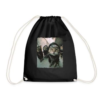 Gangster Cats Streetwear Cool Cat Motif - Sac de sport léger - noir - Devant