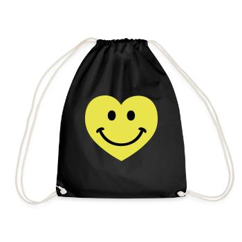 smiley smiling heart - Turnbeutel - Schwarz - Vorne