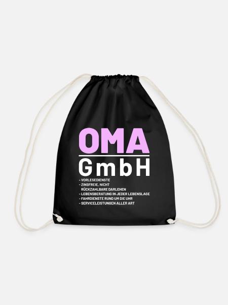 Lustige Oma GmbH Sprüche Geschenkidee - Turnbeutel - Schwarz