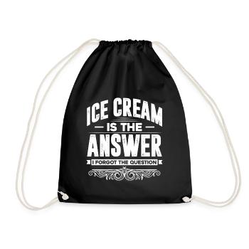 Ice Cream Is Always The Answer Frozen Yogurt Ice - Drawstring Bag - black - Front