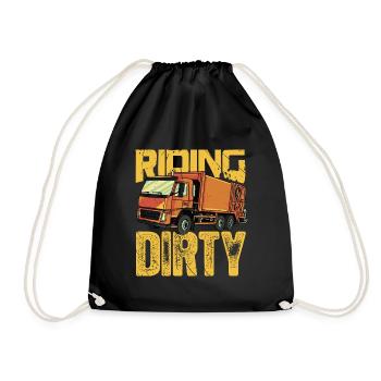 Trash Recycling Garbage Truck Driver - Funny - Drawstring Bag - black - Front