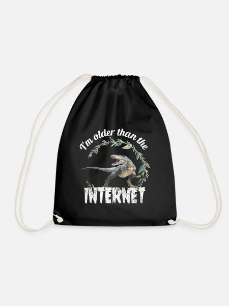 I’m older than the Internet + Dinosaur retro - Turnbeutel - Schwarz