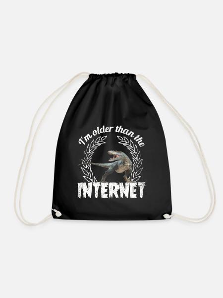 I’m older than the Internet + Dinosaur retro - Turnbeutel - Schwarz
