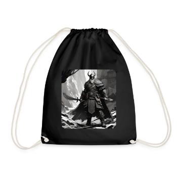 Proud Viking Warrior Germanic - Drawstring Bag - black - Front
