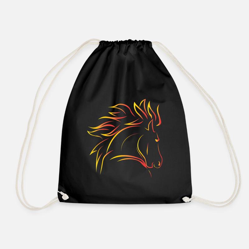 Horse wild horse - Drawstring Bag - black