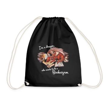 Je suis un dragon, qui a un T-shirt de Bookwyrm - Sac de sport léger - noir - Devant