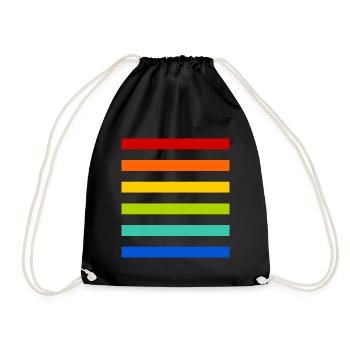 Rainbow Stripes - Drawstring Bag - black - Front