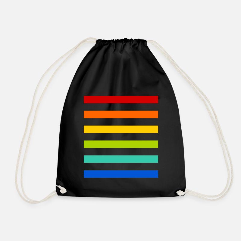 Regenbogen Streifen - Turnbeutel - Schwarz