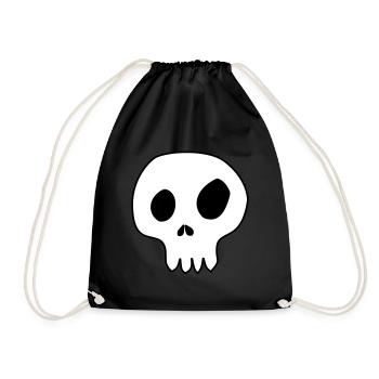 skull skull skull comic customizable - Drawstring Bag - black - Front