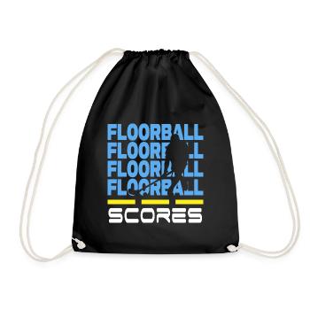 Unihockey Floorball Floorballspieler bandy-score - Turnbeutel - Schwarz - Vorne