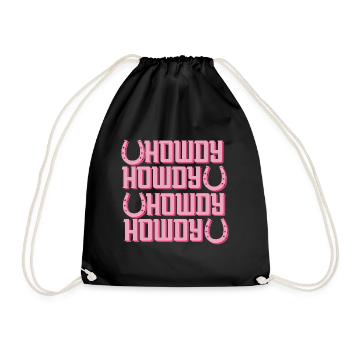 Howdy Pferd Reiten Reitsport Western - Turnbeutel - Schwarz - Vorne