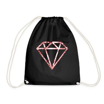 Rosa Diamant - Turnbeutel - Schwarz - Vorne