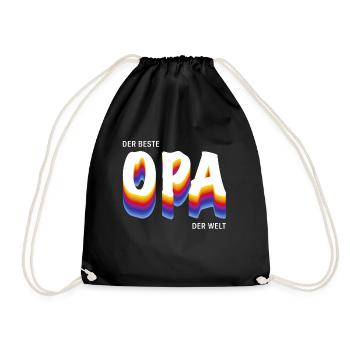 der beste Opa der Welt - Turnbeutel - Schwarz - Vorne