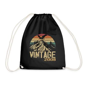 Vintage 2008 Cadeau Anniversaire 2008 Retro 2008 - Sac de sport léger - noir - Devant