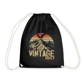 Vintage 1957 Cadeau Anniversaire 1957 Retro 1957 - Sac de sport léger - noir - Devant