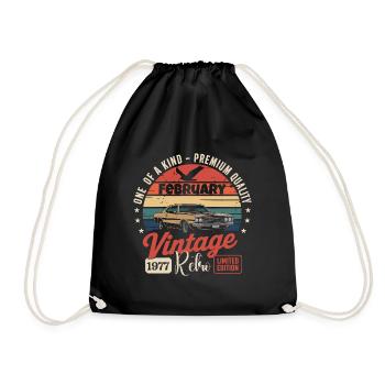 Cadeau Anniversaire Rétro Vintage de Février 1977 - Sac de sport léger - noir - Devant