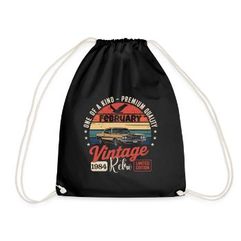 Cadeau Anniversaire Rétro Vintage de Février 1984 - Sac de sport léger - noir - Devant