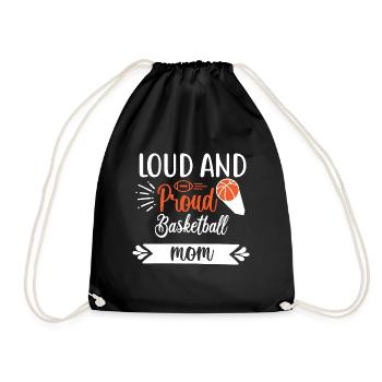 Loud and proud basketball mom - Drawstring Bag - black - Front
