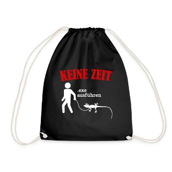 Keine Zeit Informatiker Programmierer Computer - Turnbeutel - Schwarz - Vorne
