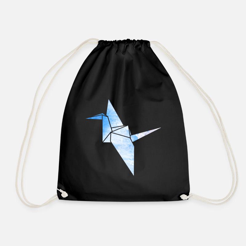 Kranich Origami - Turnbeutel - Schwarz
