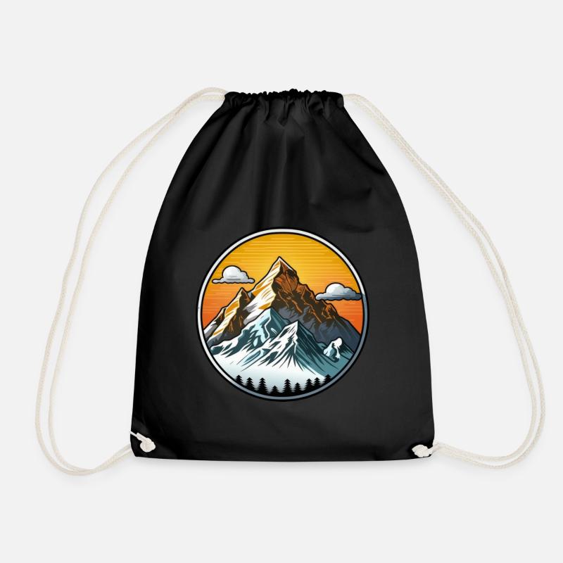 Mountains - Drawstring Bag - black