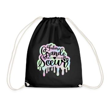 Annonce Bébé Surprise 2024 Future Grande Soeur - Sac de sport léger - noir - Devant