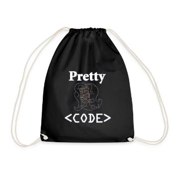Programmierer, Pretty Code, Geschenk - Turnbeutel - Schwarz - Vorne