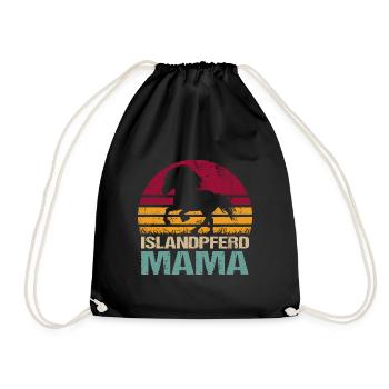 Islandpferd Tölt Isländer Mama - Turnbeutel - Schwarz - Vorne