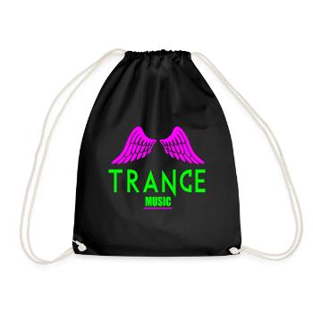 Trance music wing logo - Drawstring Bag - black - Front