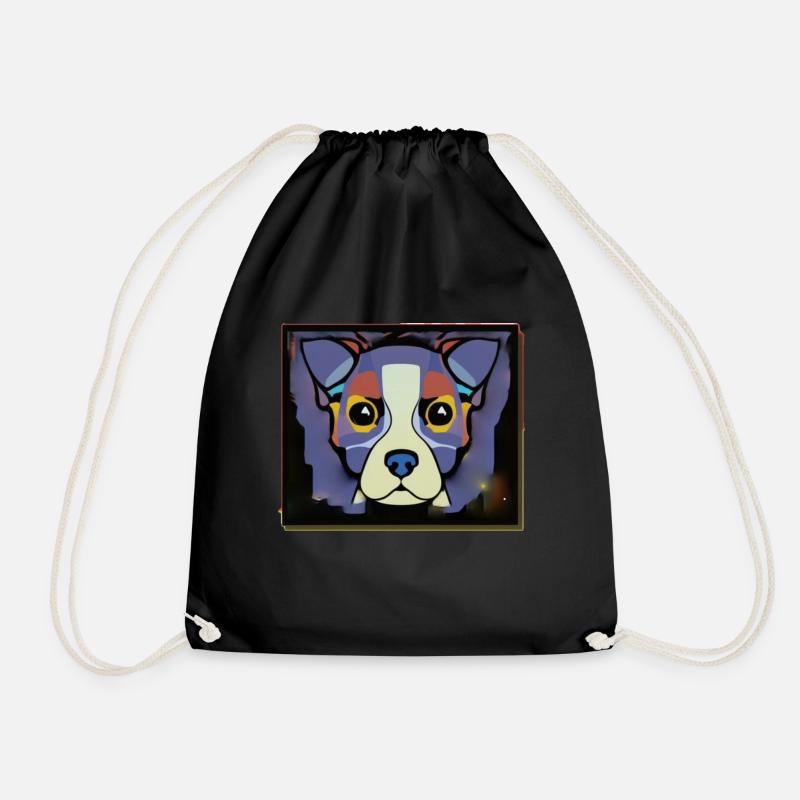 dog night - Drawstring Bag - black