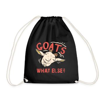 Goats, what else? Funny goat design - Drawstring Bag - black - Front