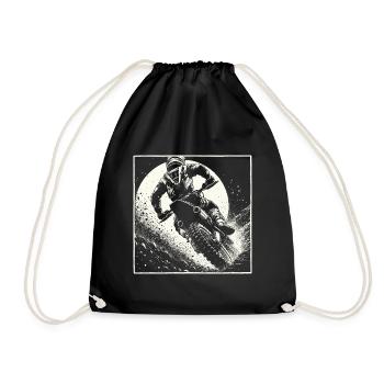 Manga Motocross Gift - Vintage Dirt Bike - Drawstring Bag - black - Front