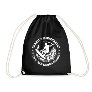 Gravity is overrated try wakeboarding - Sac de sport léger - noir - Devant
