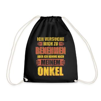Onkel Lustiger Spruch Geschenk - Turnbeutel - Schwarz - Vorne
