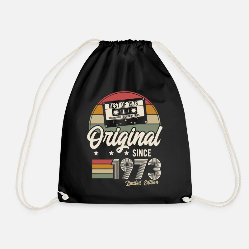 Original seit 1973 Vintage Retro Geburtstag - Turnbeutel - Schwarz