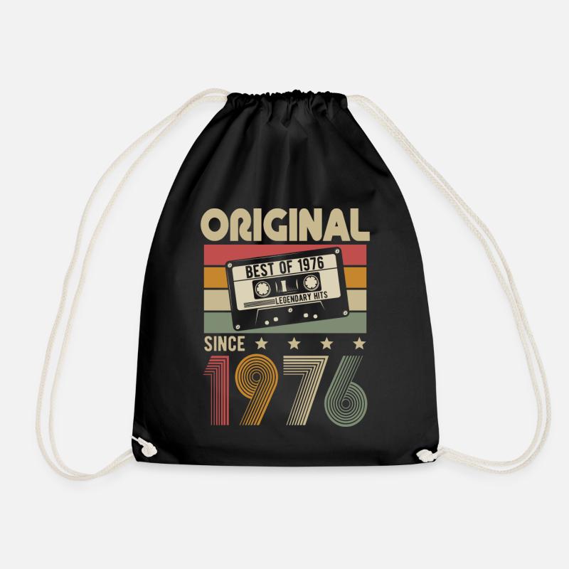 Original 1976 Retro Vintage Geburtstag Geschenk - Turnbeutel - Schwarz