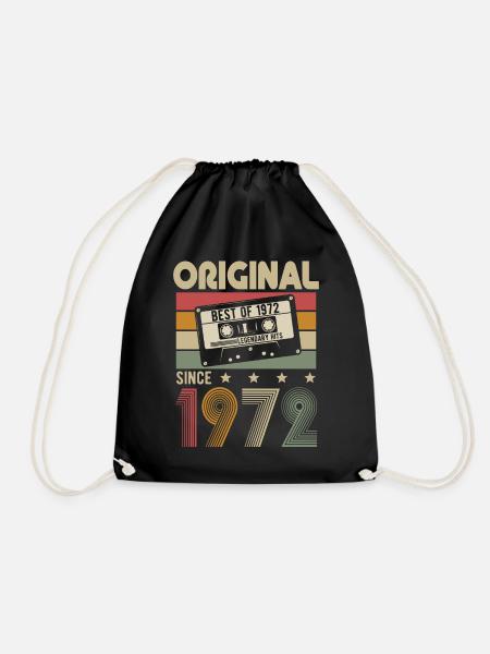 Original 1972 Retro Vintage Geburtstag Geschenk - Turnbeutel - Schwarz