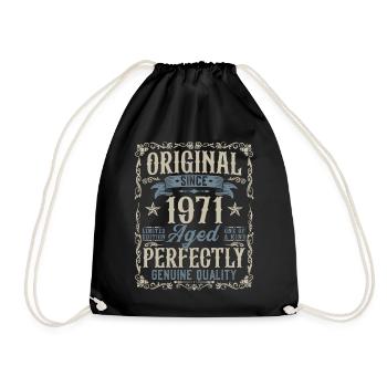 Né 1971 Original Vintage Anniversaire - Sac de sport léger - noir - Devant