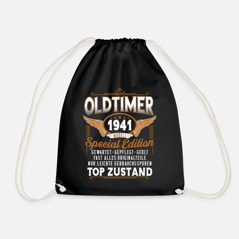 Oldtimer Baujahr 1941 Jahrgang Geburtstag Geschenk - Turnbeutel - Schwarz