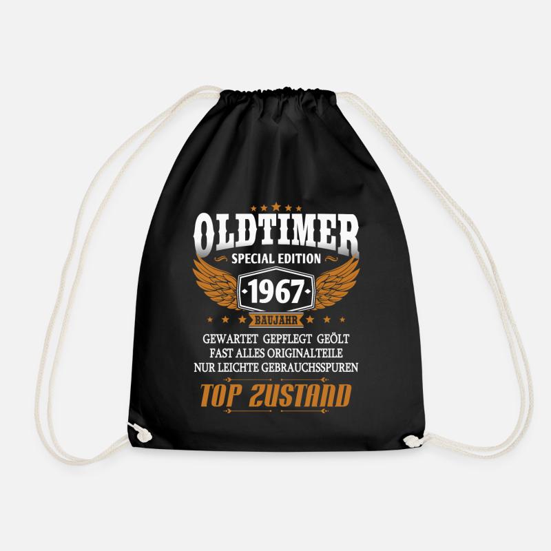 Oldtimer Baujahr 1967 geboren Geburtstag Spruch - Turnbeutel - Schwarz